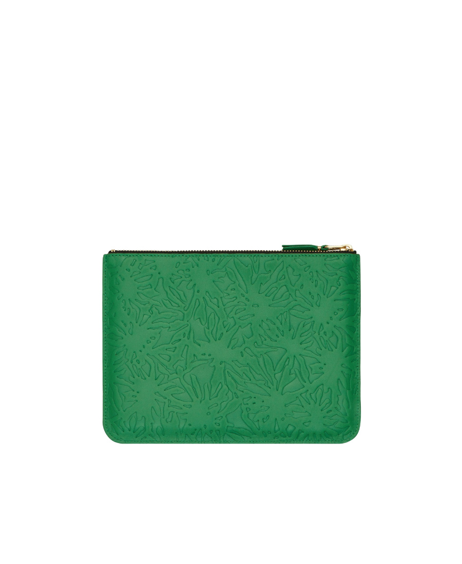Comme Des Garçons Logo Wallet In Green