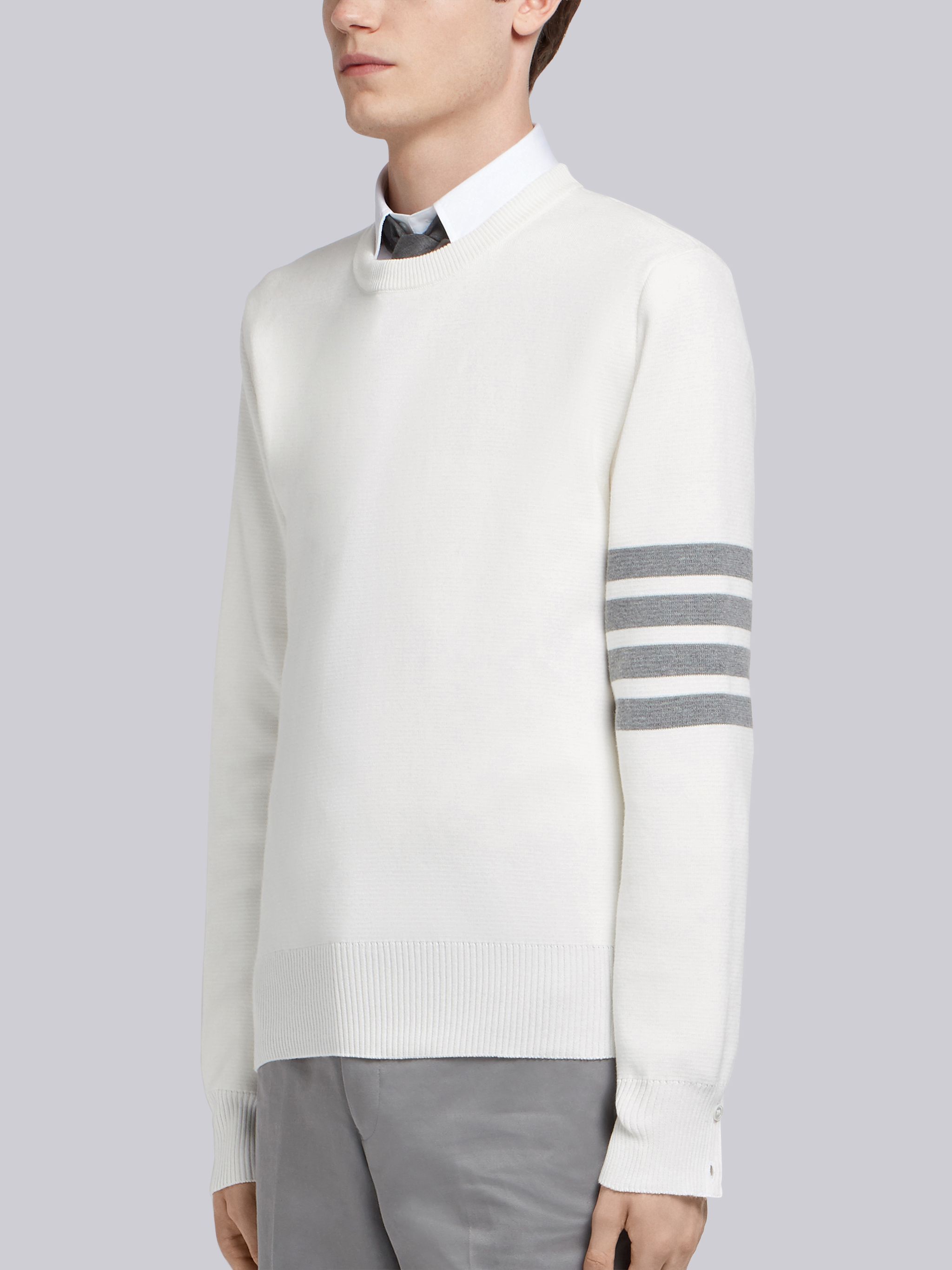 THOM BROWNE THOM BROWNE 4-BAR CREWNECK KNIT JUMPER