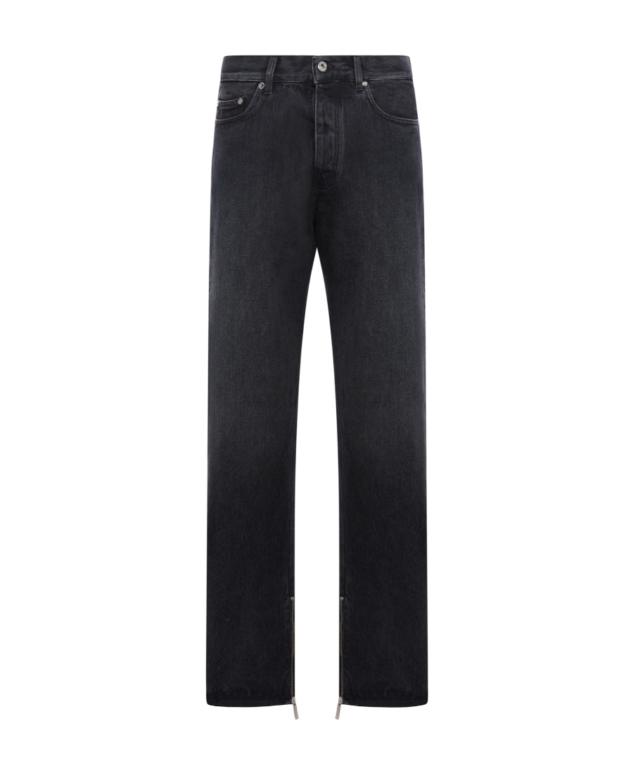 Off-white Regular Jeans With Tapered Cut In Black