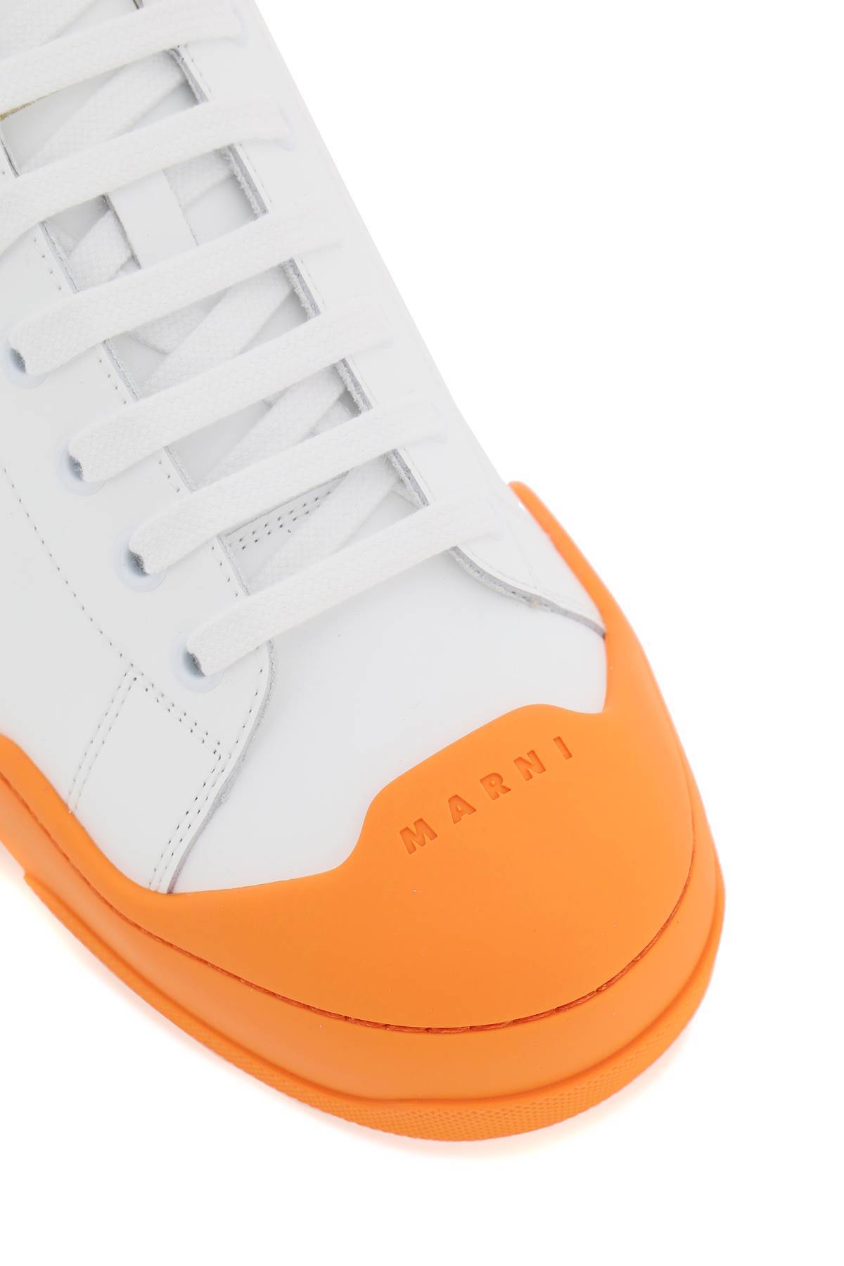 Shop Marni Logo Debossed Low-top Sneakers In White