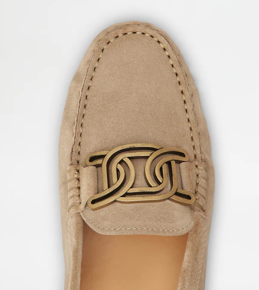 Tod's Kate Gommino Suede Loafers In Brown