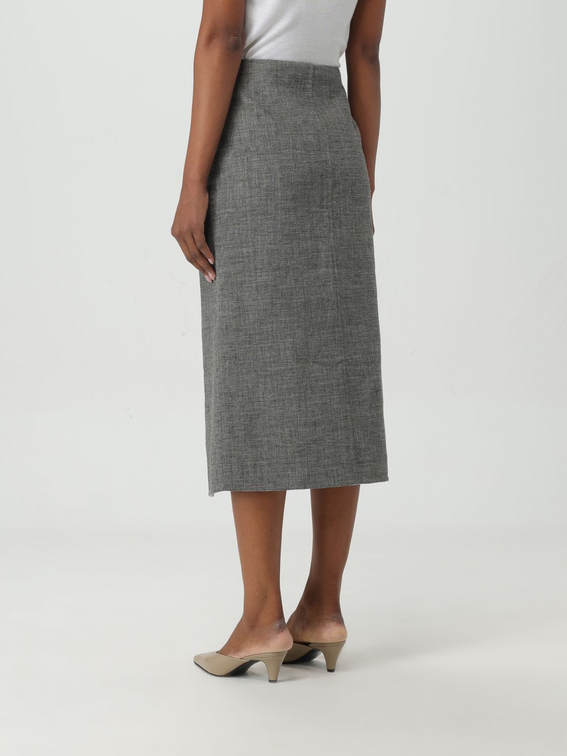 Shop Fabiana Filippi Mixed-color Pencil Skirt In Gray