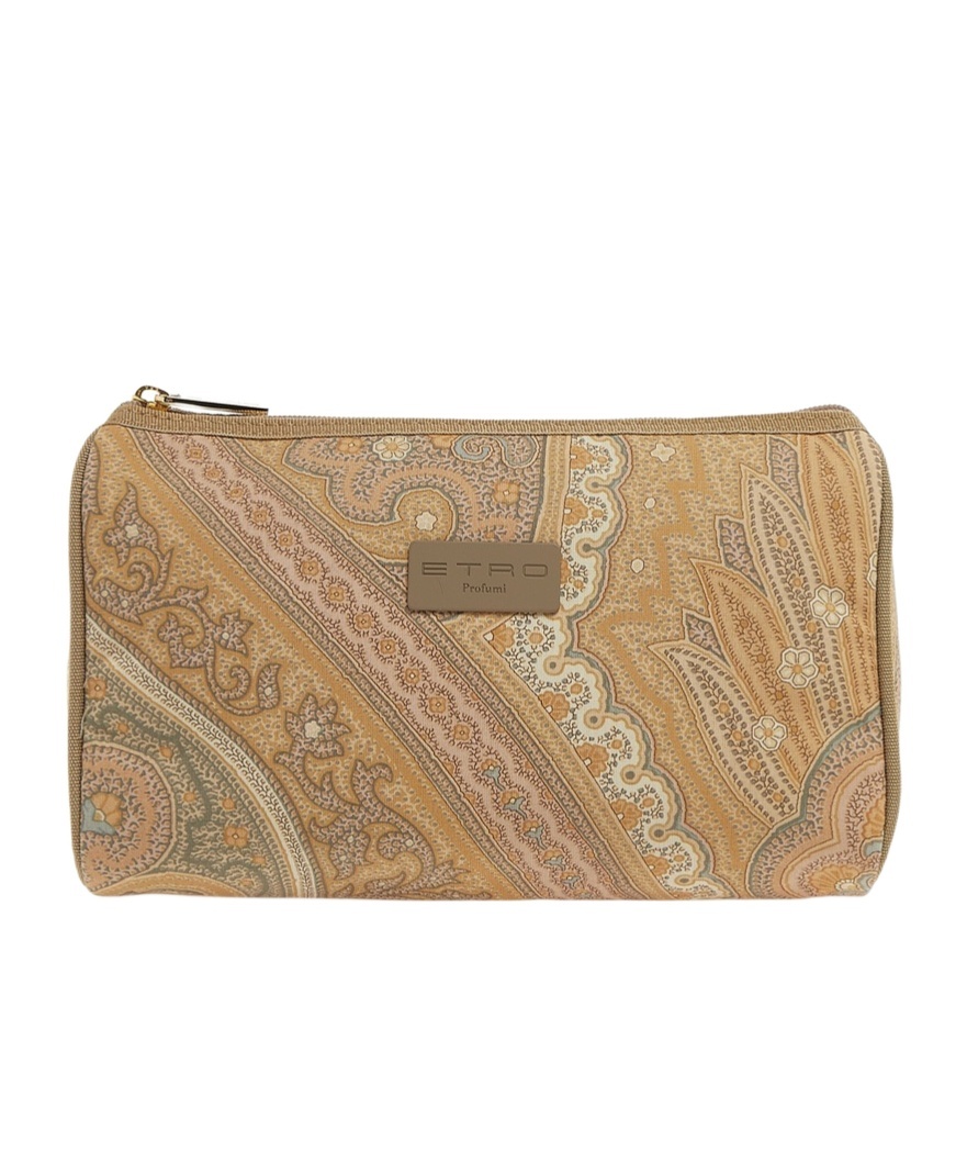 Etro Zippered Clutch In Beige