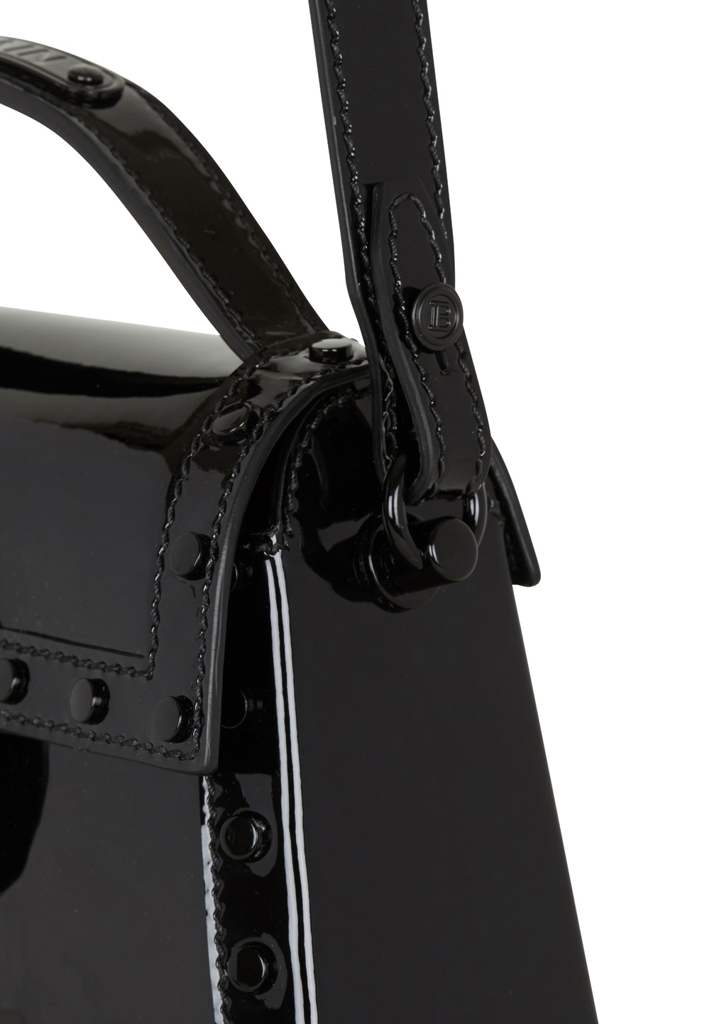 Shop Balmain B-buzz Dynasty Bag In Patent Leather In Black