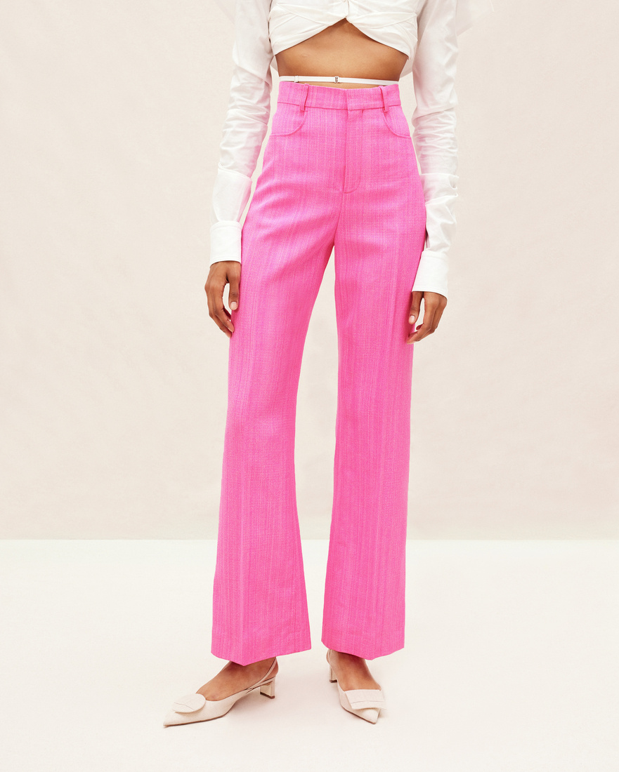 Jacquemus Sauge High-waisted Trousers In Pink