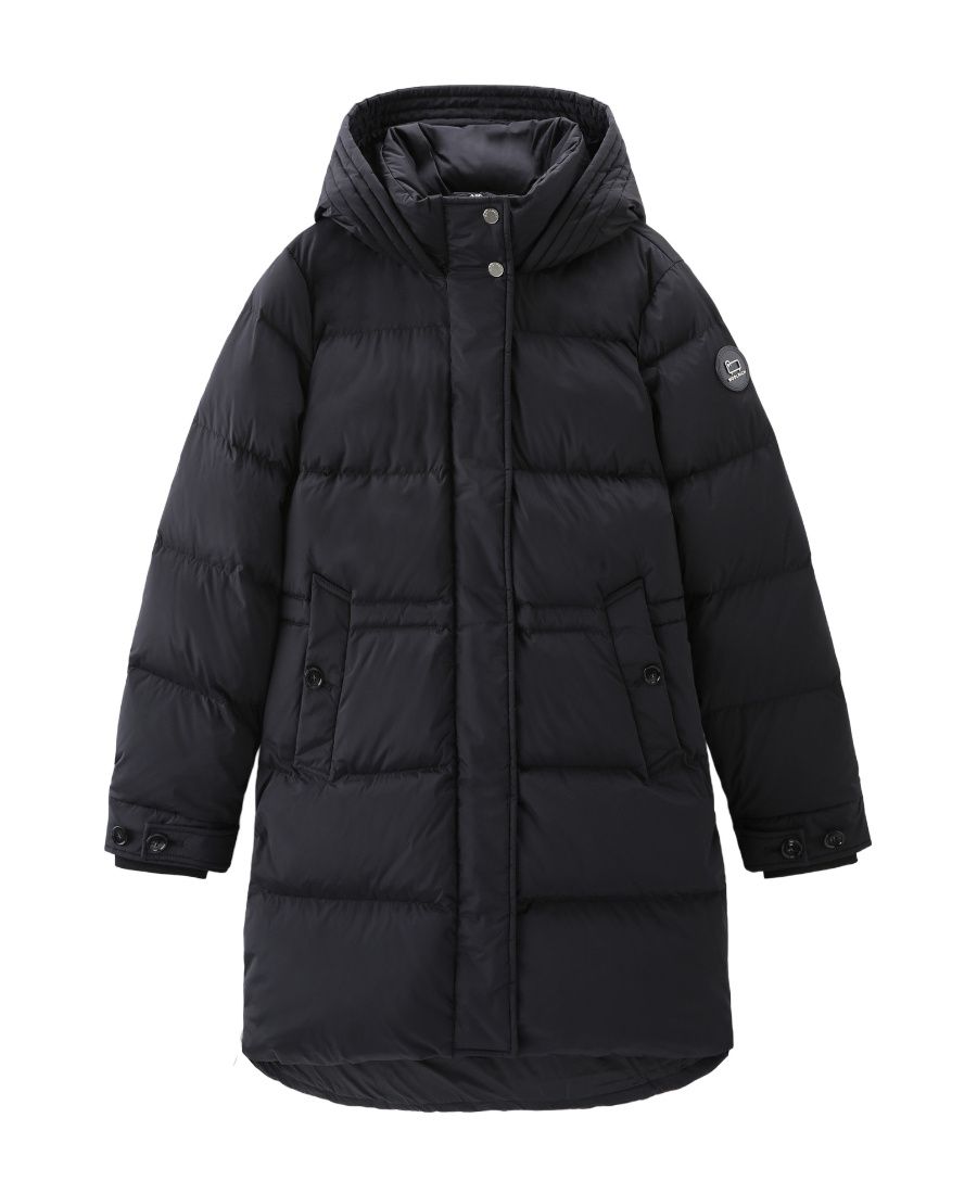 Shop Woolrich Hooded Puffer Coat In Black