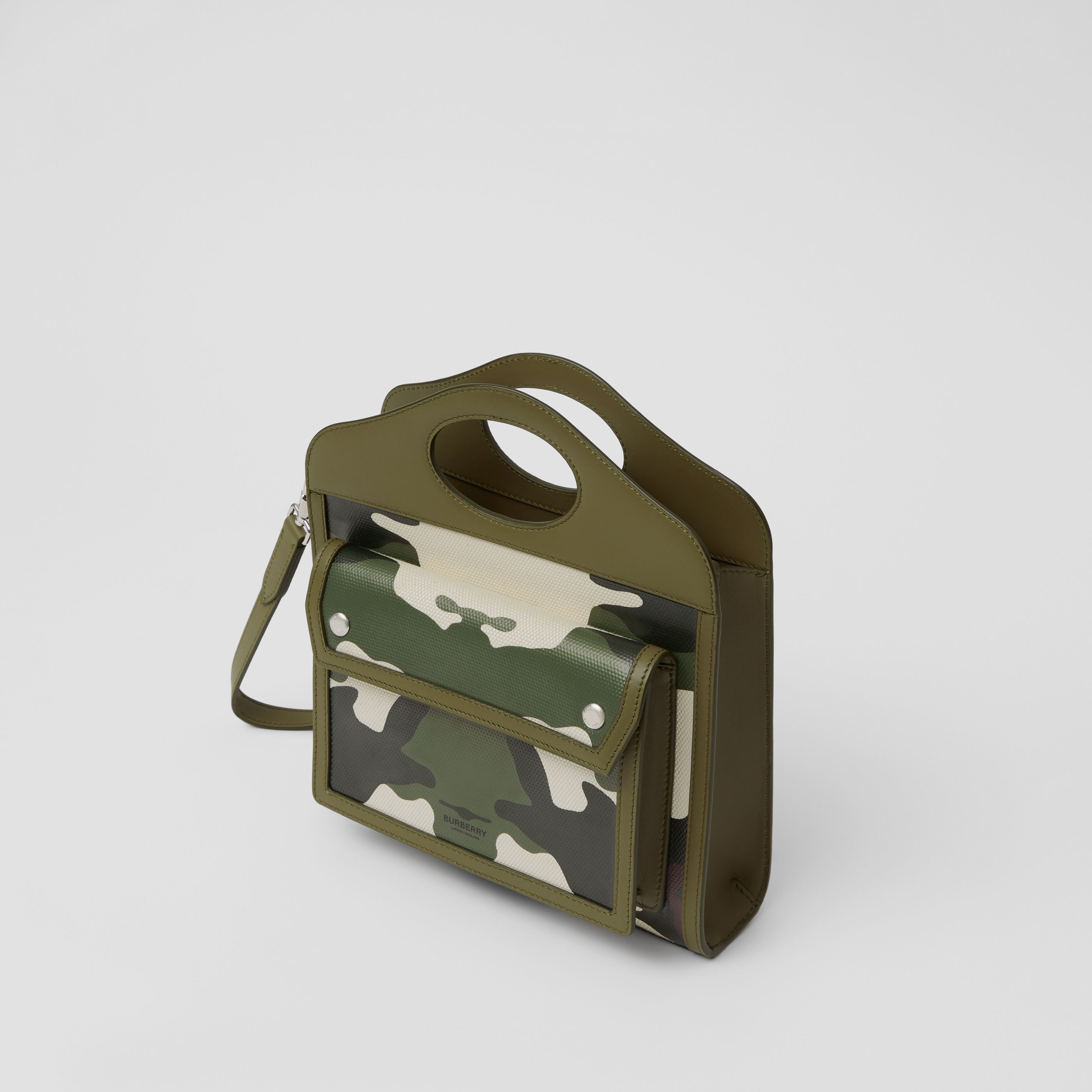 Burberry Mini Camouflage-print Tote Bag In Green