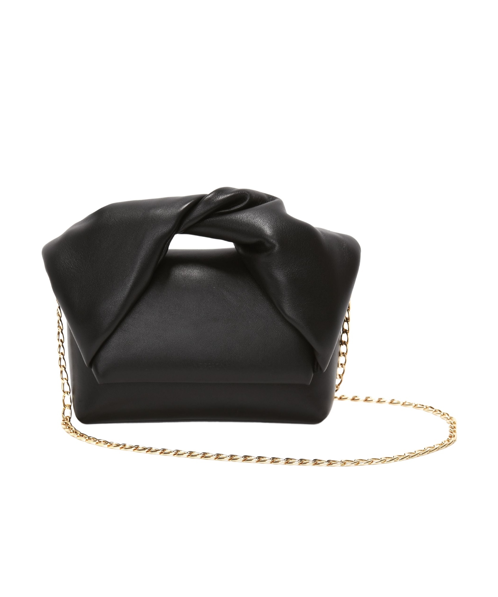 Jw Anderson Medium Twister Leather Top Handle Bag In Black