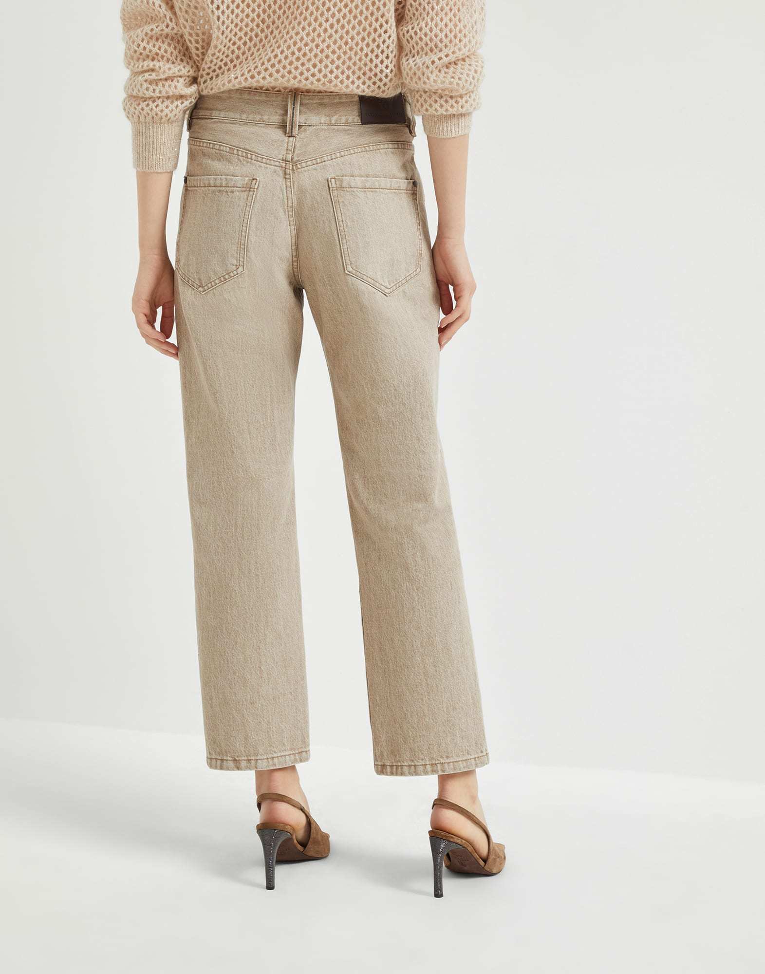 Brunello Cucinelli Belt Loop Jeans In Neutral