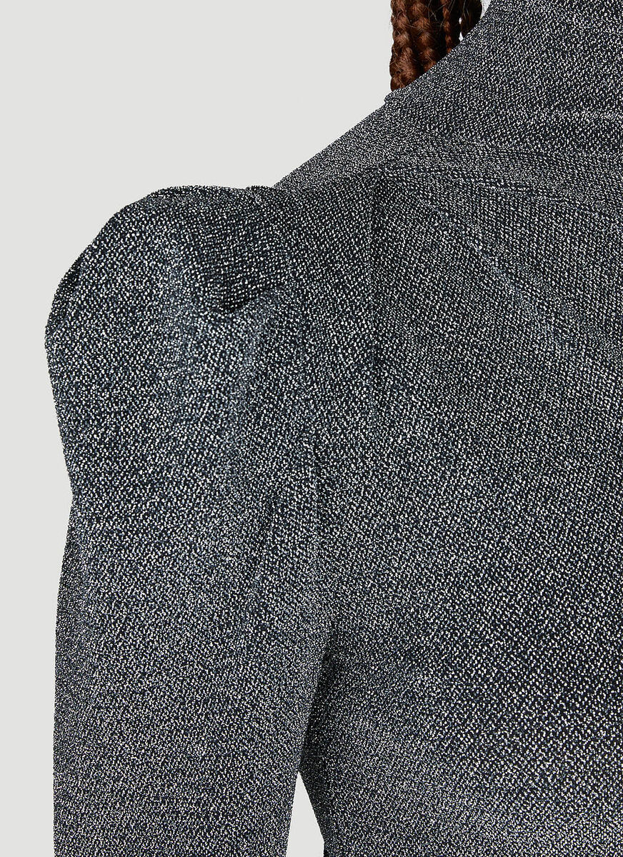 Isabel Marant Étoile Glitter Padded Shoulders Top In Gray
