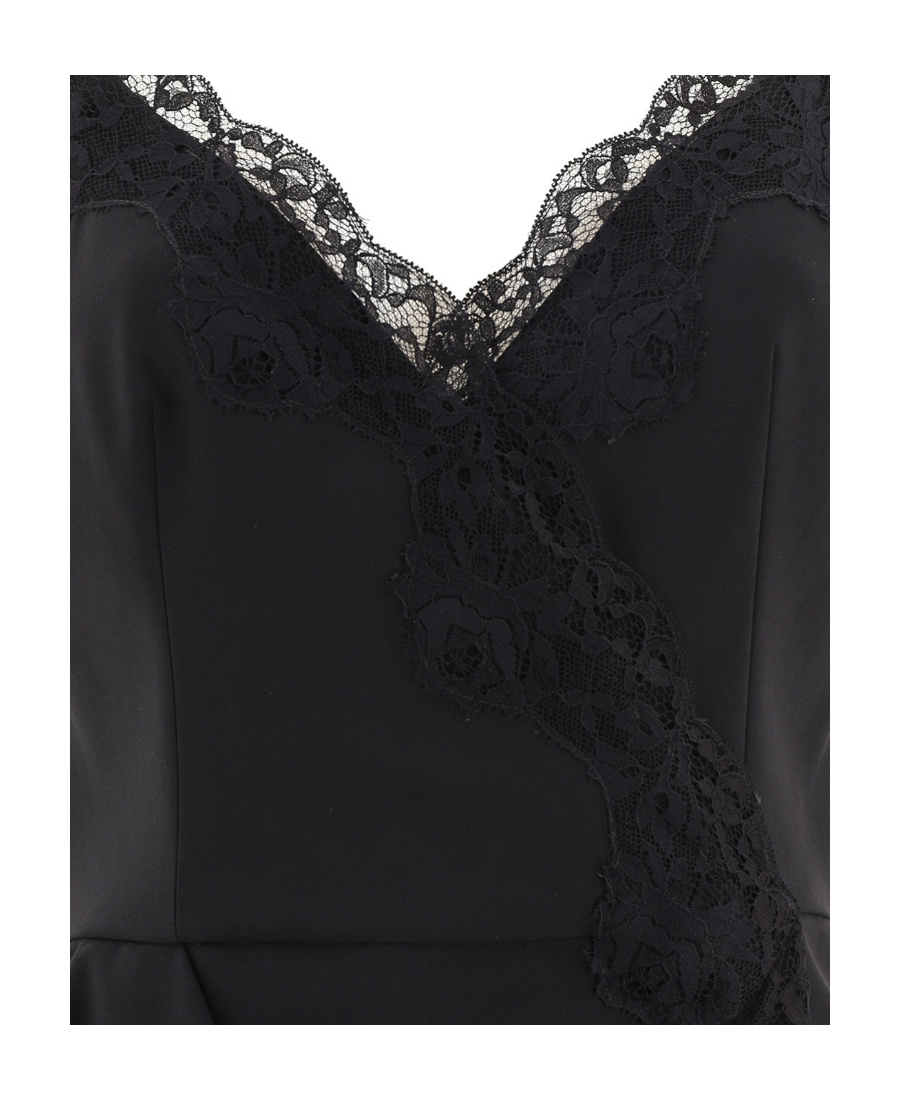 ALEXANDER MCQUEEN LACE-TRIM ASYMMETRIC MINI DRESS