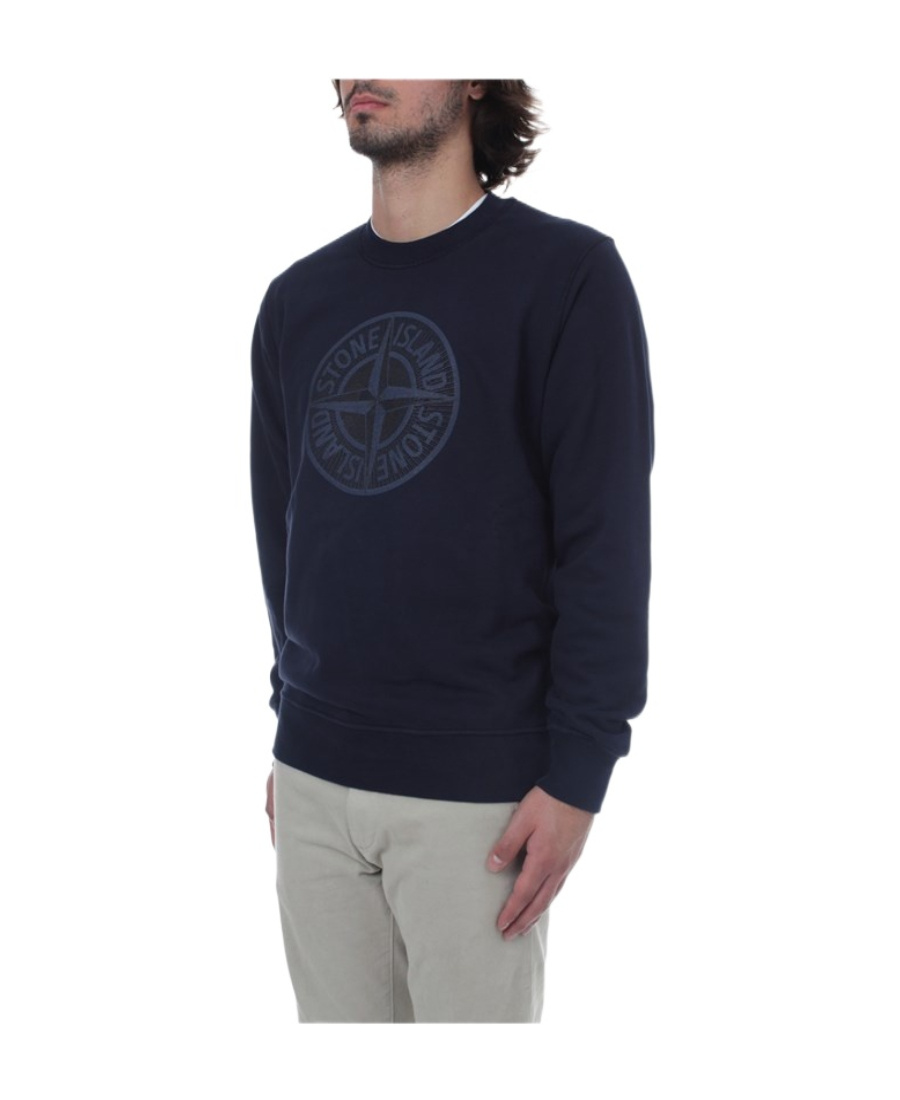 Stone Island Industrial One Cotton Sweatshirt In Blue