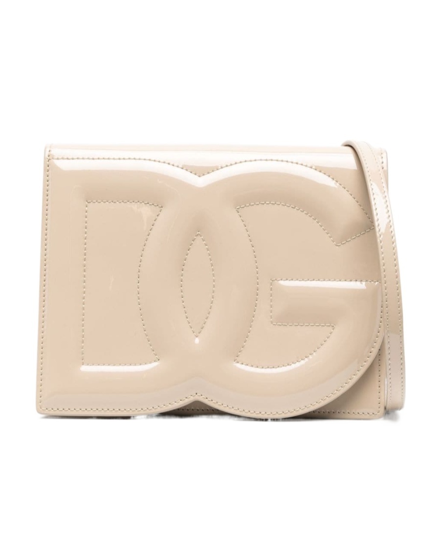 Dolce & Gabbana Dg Logo Leather Crossbody Bag In Nude