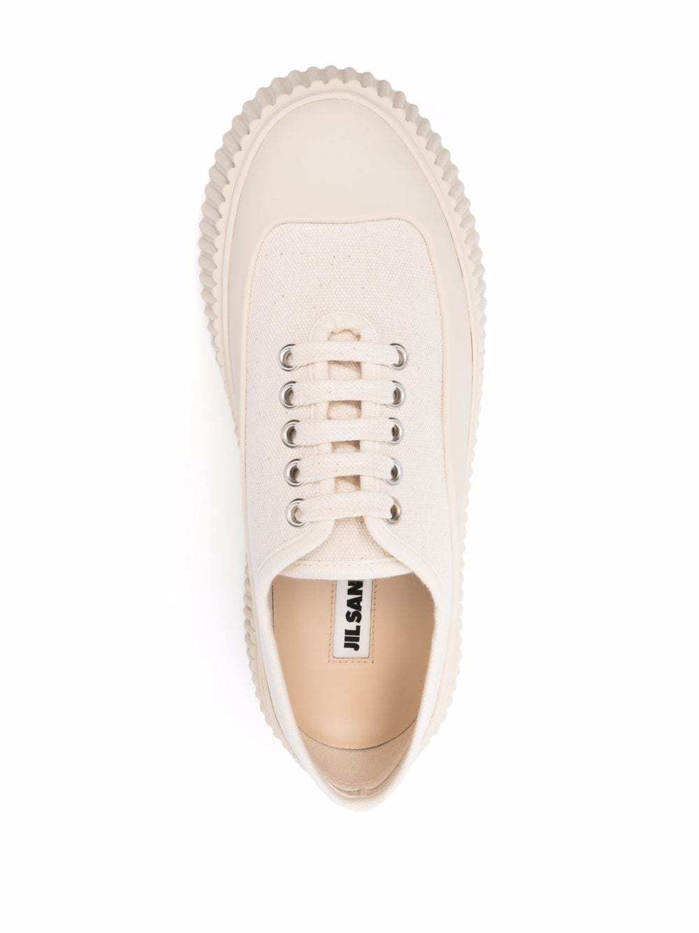 Jil Sander Ribbed-sole Low-top Sneakers In White