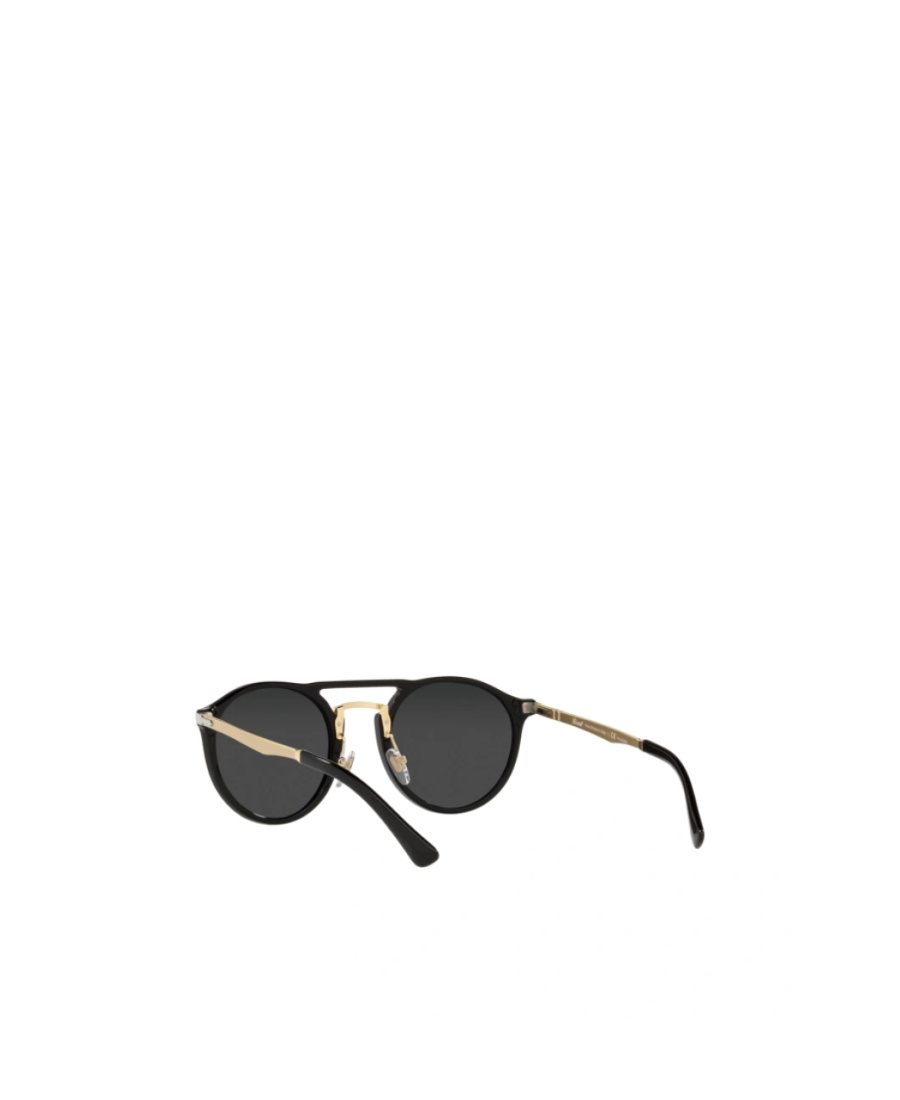 Persol Round Frame Double-bridge Sunglasses In Black