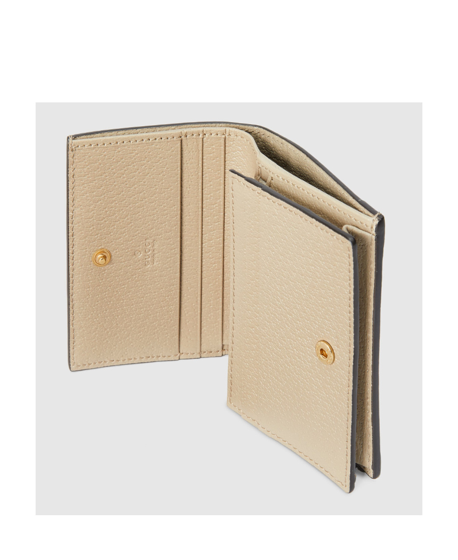 Gucci Ophidia Gg Card Case Wallet In Nude