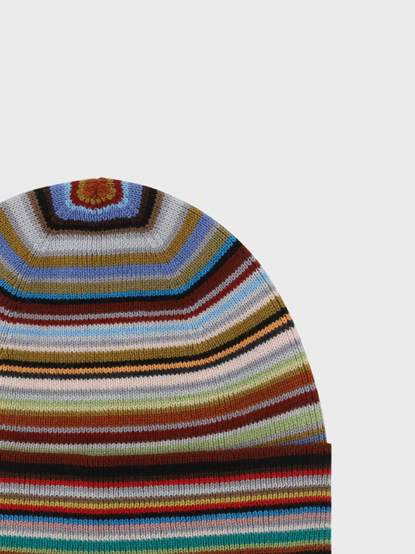 Paul Smith Patterned Intarsia-knit Virgin-wool Beanie In Multicolor