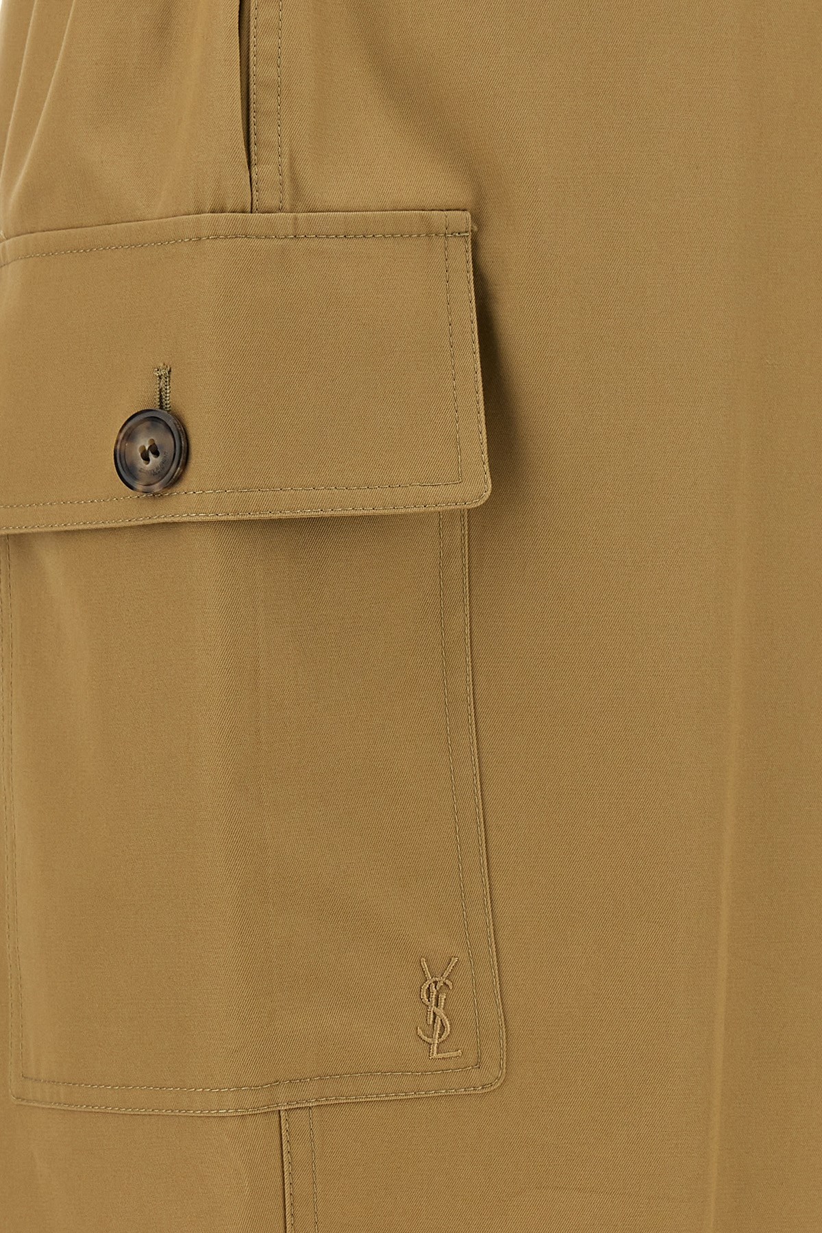 Saint Laurent Paris Women Gonna A Matita Cassandre In Twill Di Cotone In Brown