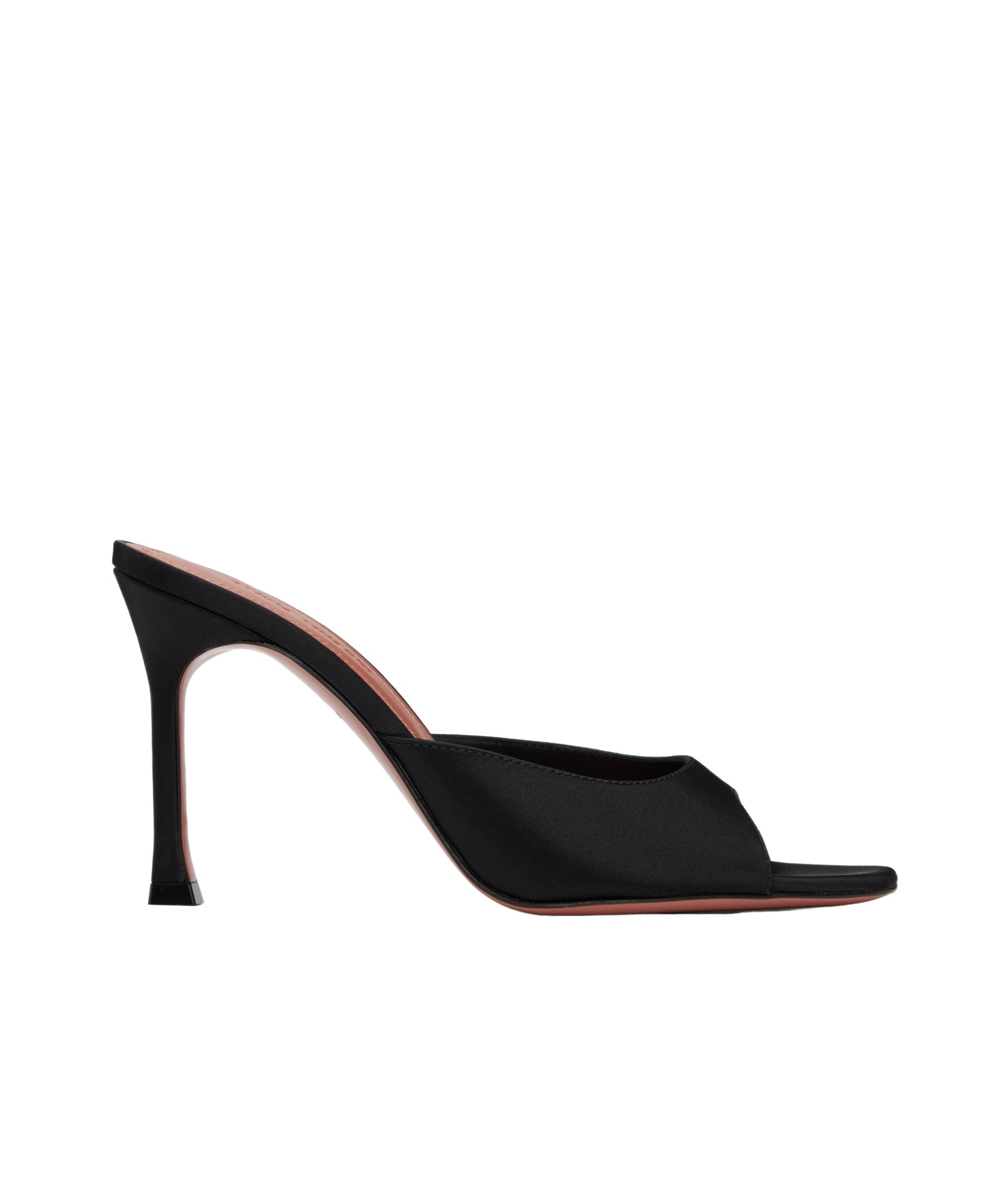Shop Amina Muaddi Round-headed High-heeled Sandals In Black