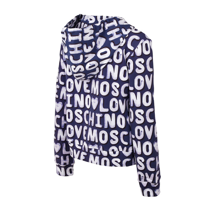 Moschino Pattern Printed Casual Jacket In Blue