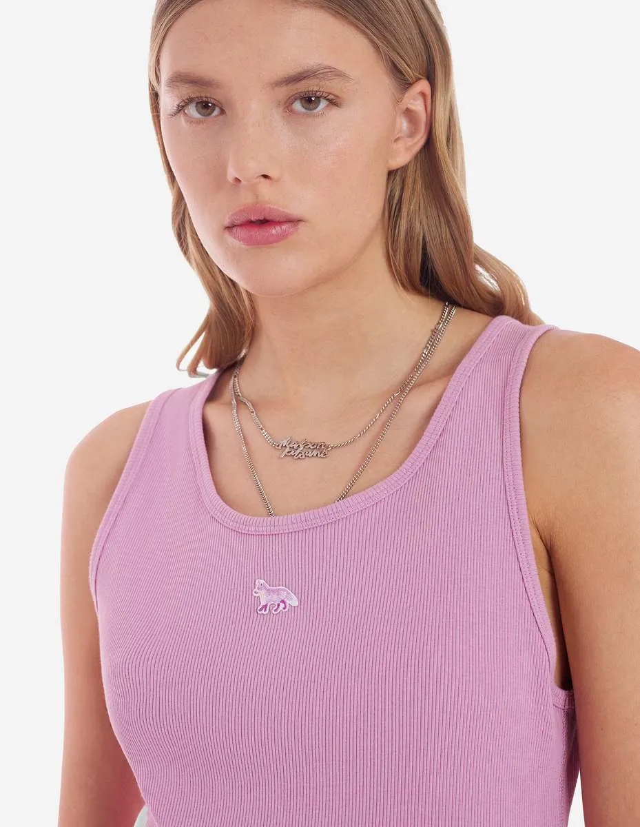 MAISON KITSUNÉ FOX-MOTIF RIBBED TANK TOP