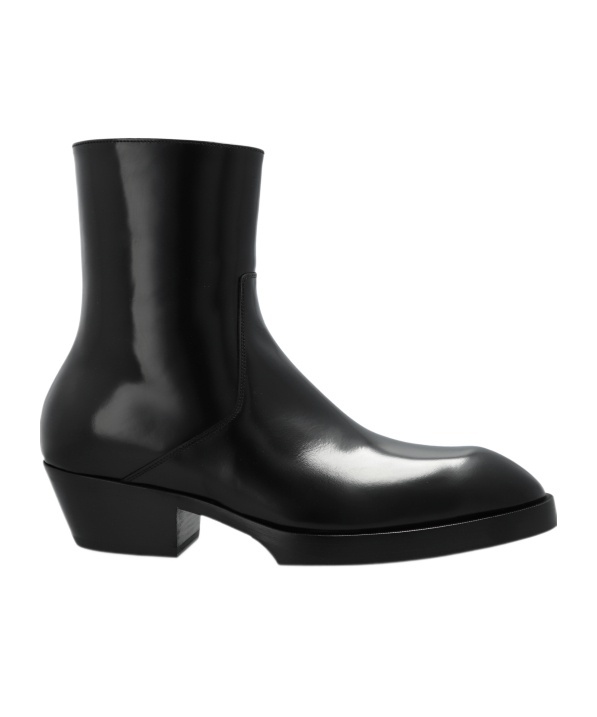 Bottega Veneta Dalton Leather Ankle Boots In Black