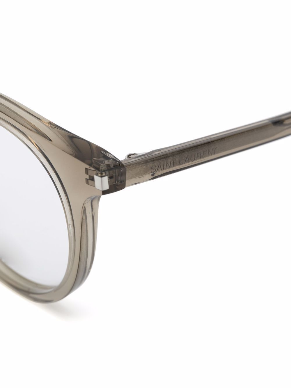 Saint Laurent Sl347 Round Frame Glasses In White