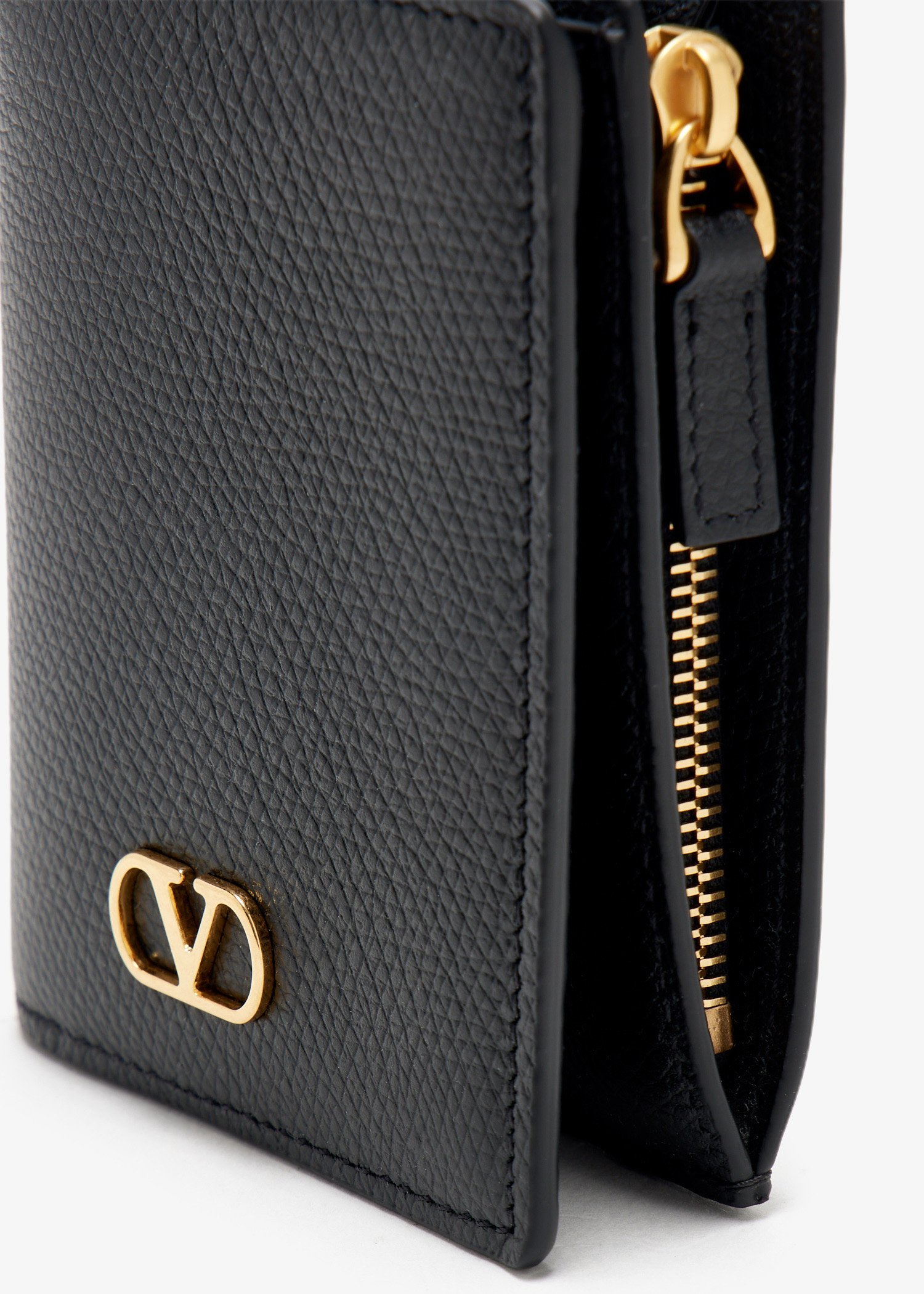 Valentino Portafoglio Vlogo In Pelle Nera Donna In Black