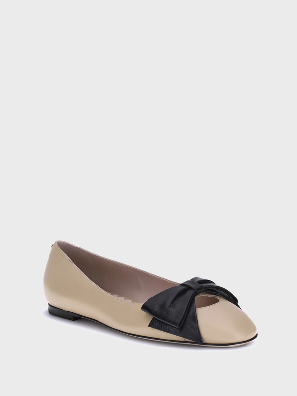 Valentino Bowow Round Toe Slip-on Ballet Flats In Multi