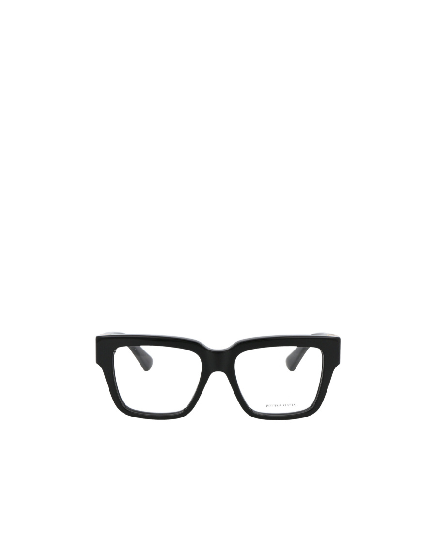 Bottega Veneta Logo-engraved Square-frame Glasses In Black