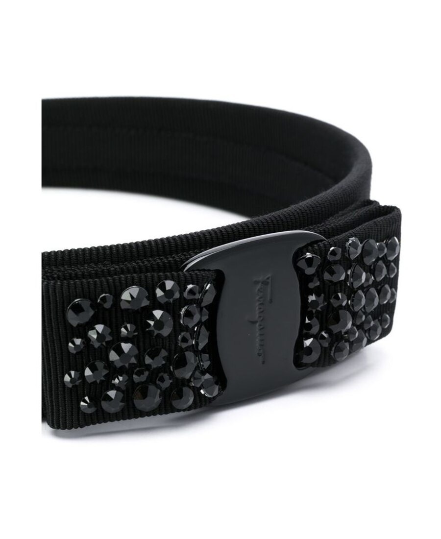 Ferragamo Salvatore  Bow-embellished Headband In Black