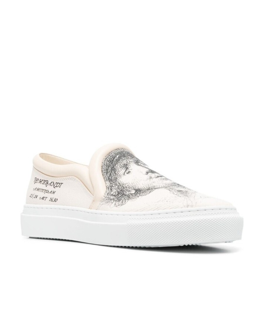 Jw Anderson Sketch-print Sneakers In White