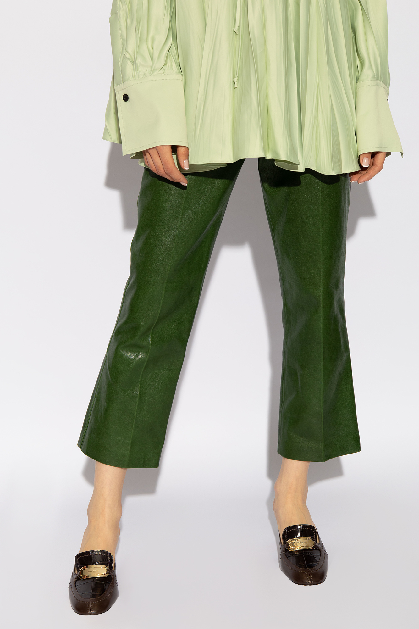 Ferragamo Logo Casual Pants In Green