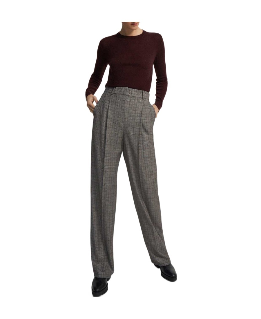 Theory Checked Tailored Trousers In Gray