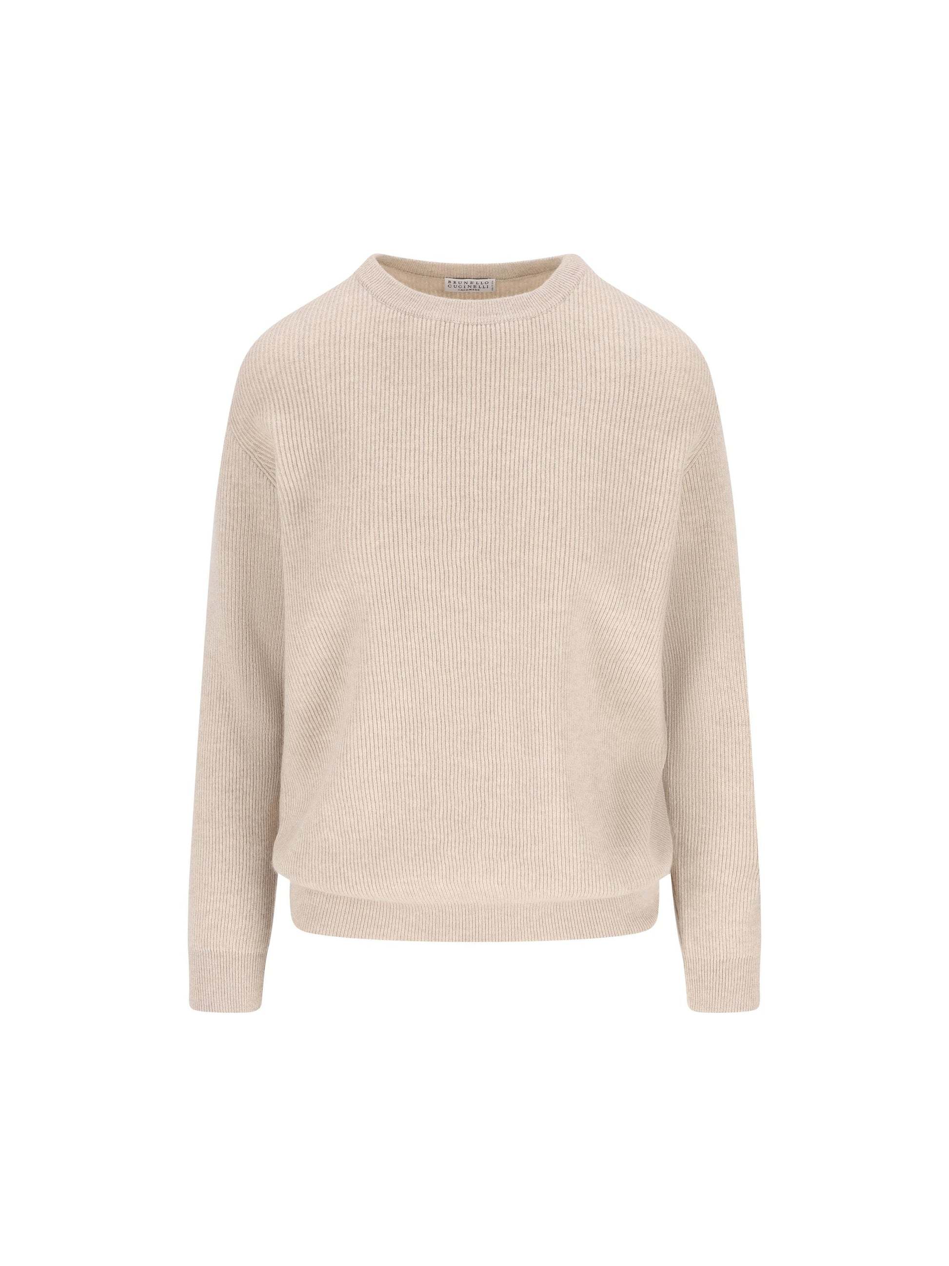 Brunello Cucinelli Long-sleeved Sweater In Neutral