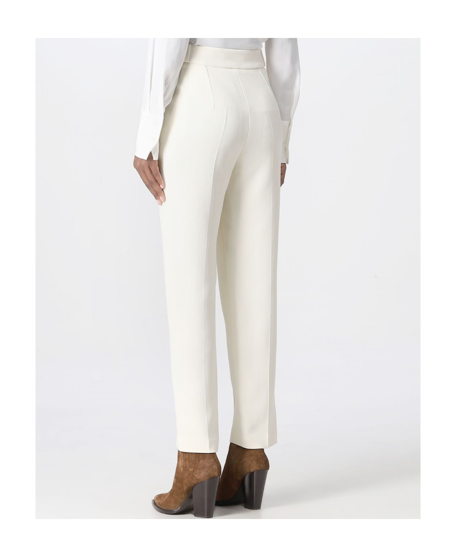 Ermanno Scervino High-waisted Tapered Trousers In White