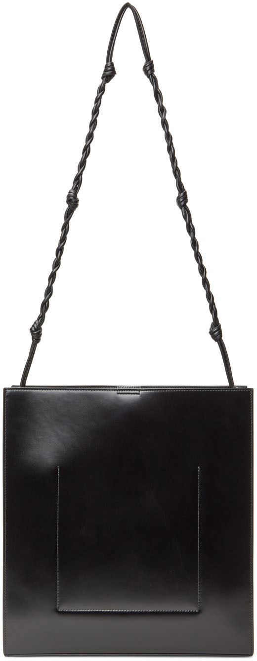 Jil Sander Black Medium Tangle Shoulder Bag In Black
