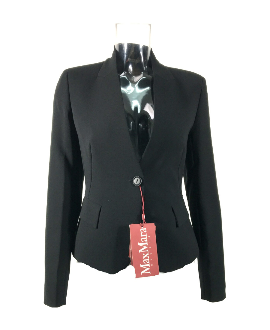 Max Mara Long Sleeved Suit Jacket In Black