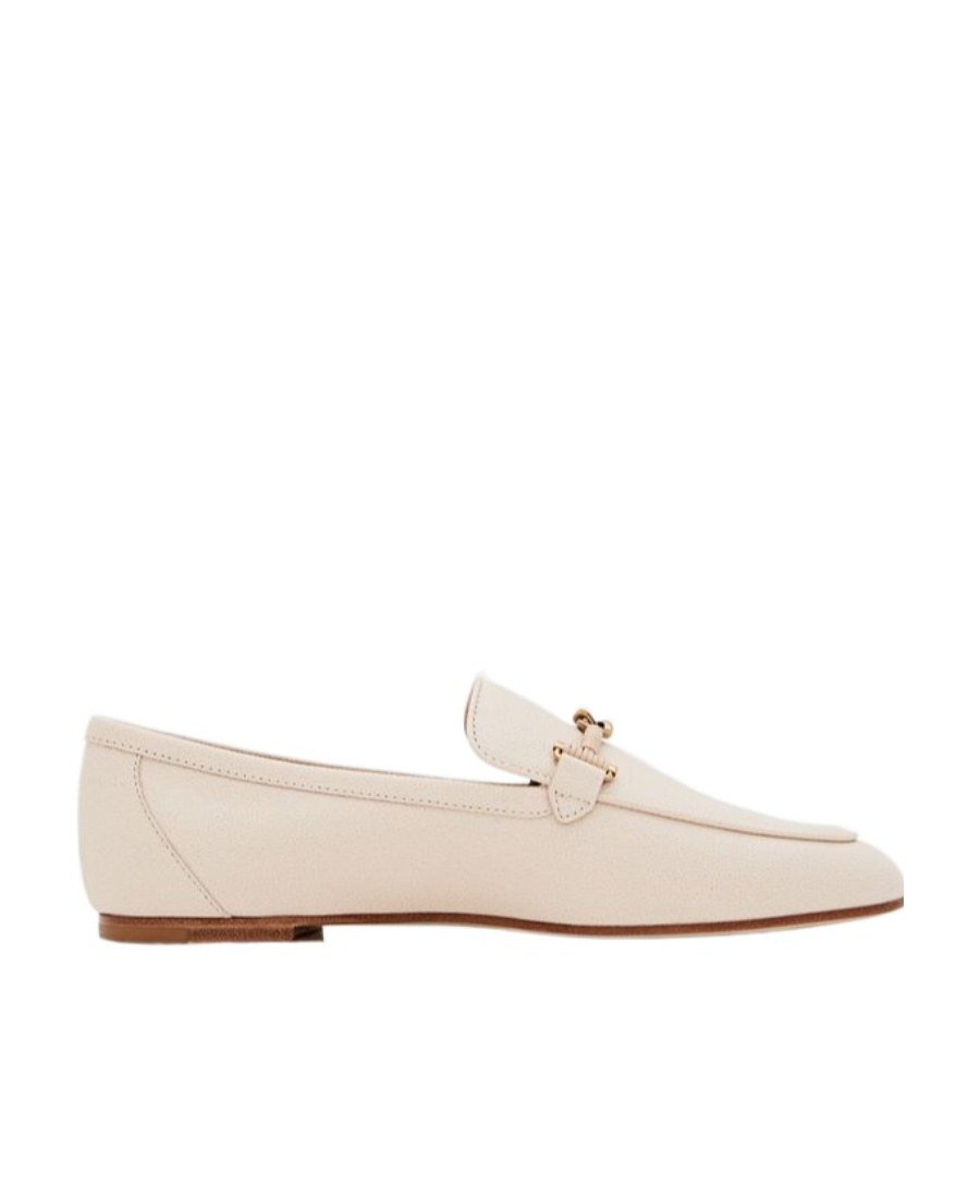 Tod's Woman Loafers Beige Size 8 Calfskin In Nude
