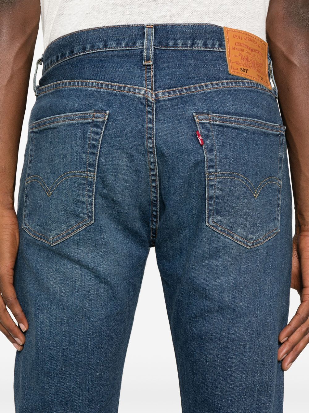 Levi's 501 Straight-leg Jeans In Light-wash Cotton In Blue