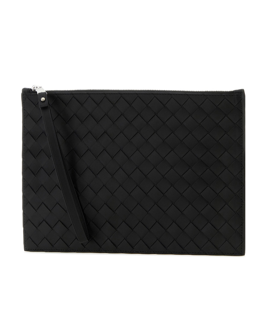 Bottega Veneta Medium Intreciato Clutch In Black