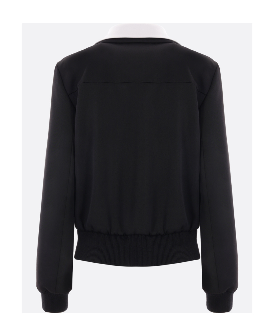Prada Single-breasted Fleece Casual Jacket In Black