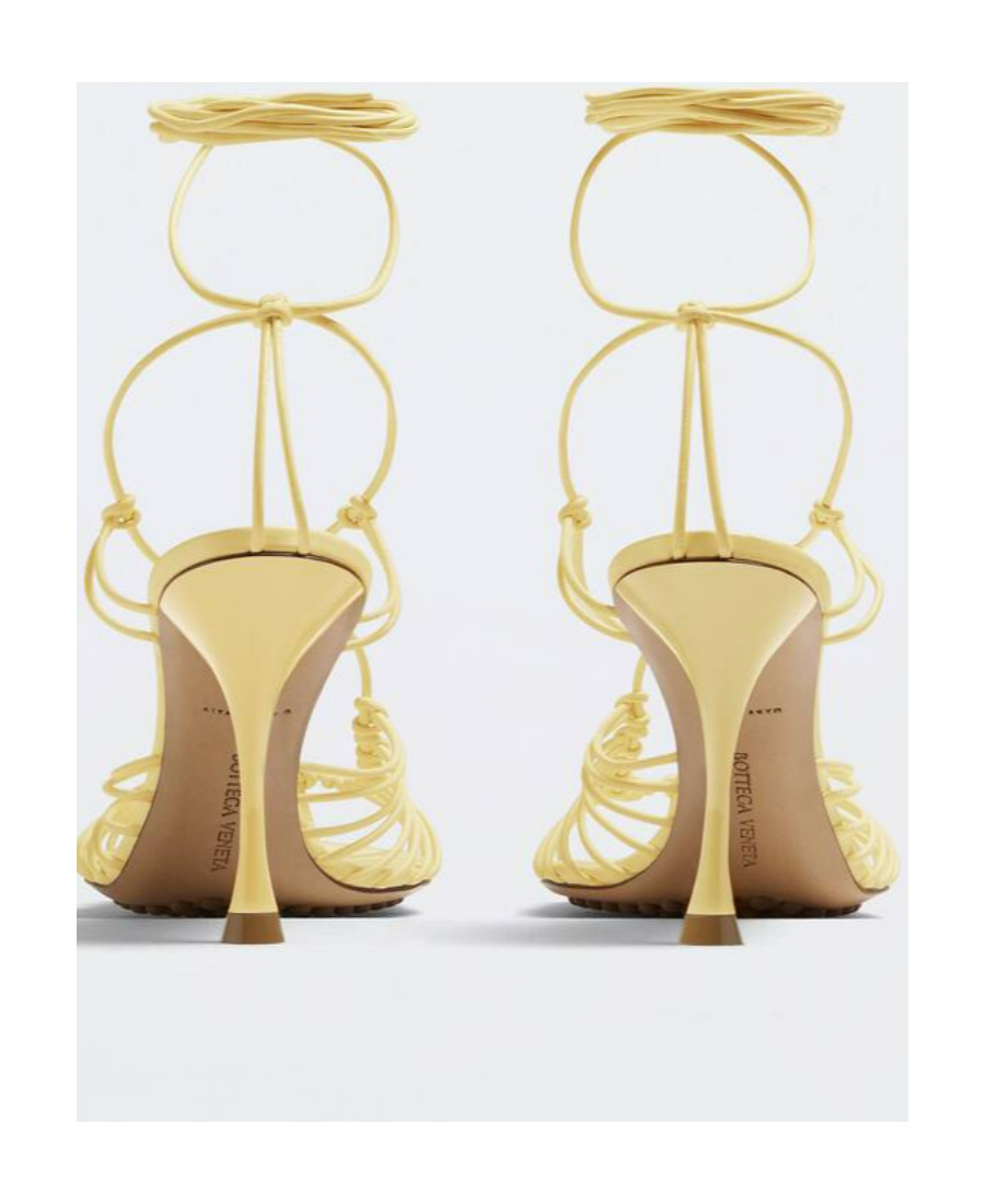Bottega Veneta Dot Logo High-heeled Sandals In Nude