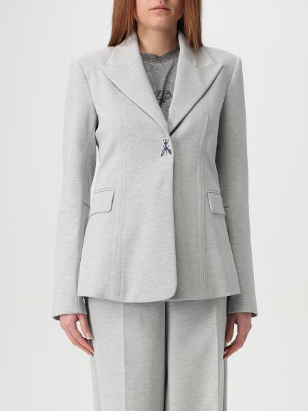 Patrizia Pepe Tailored Blazer With Sharp Lapel In Gray