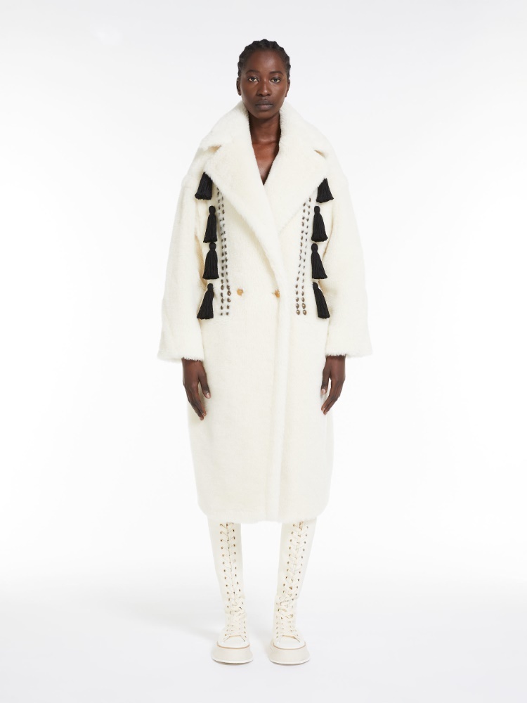 Max Mara Luxurious Alpaca And Wool Jacket For Fashion-forward Women In White