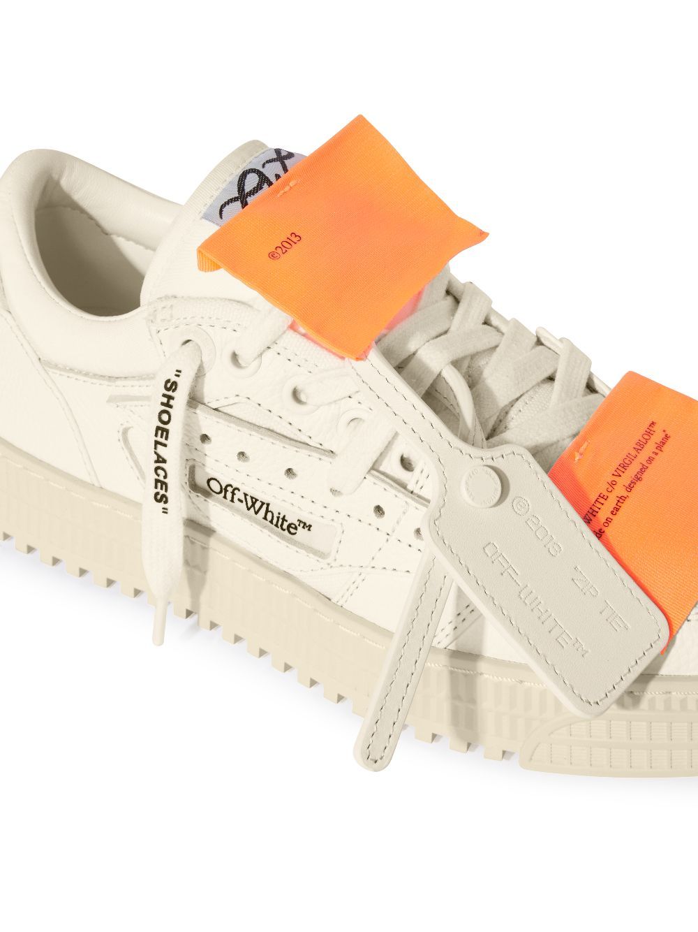Off-white Low-top Off-court Sneakers With Zip-tie Detail In Neutral