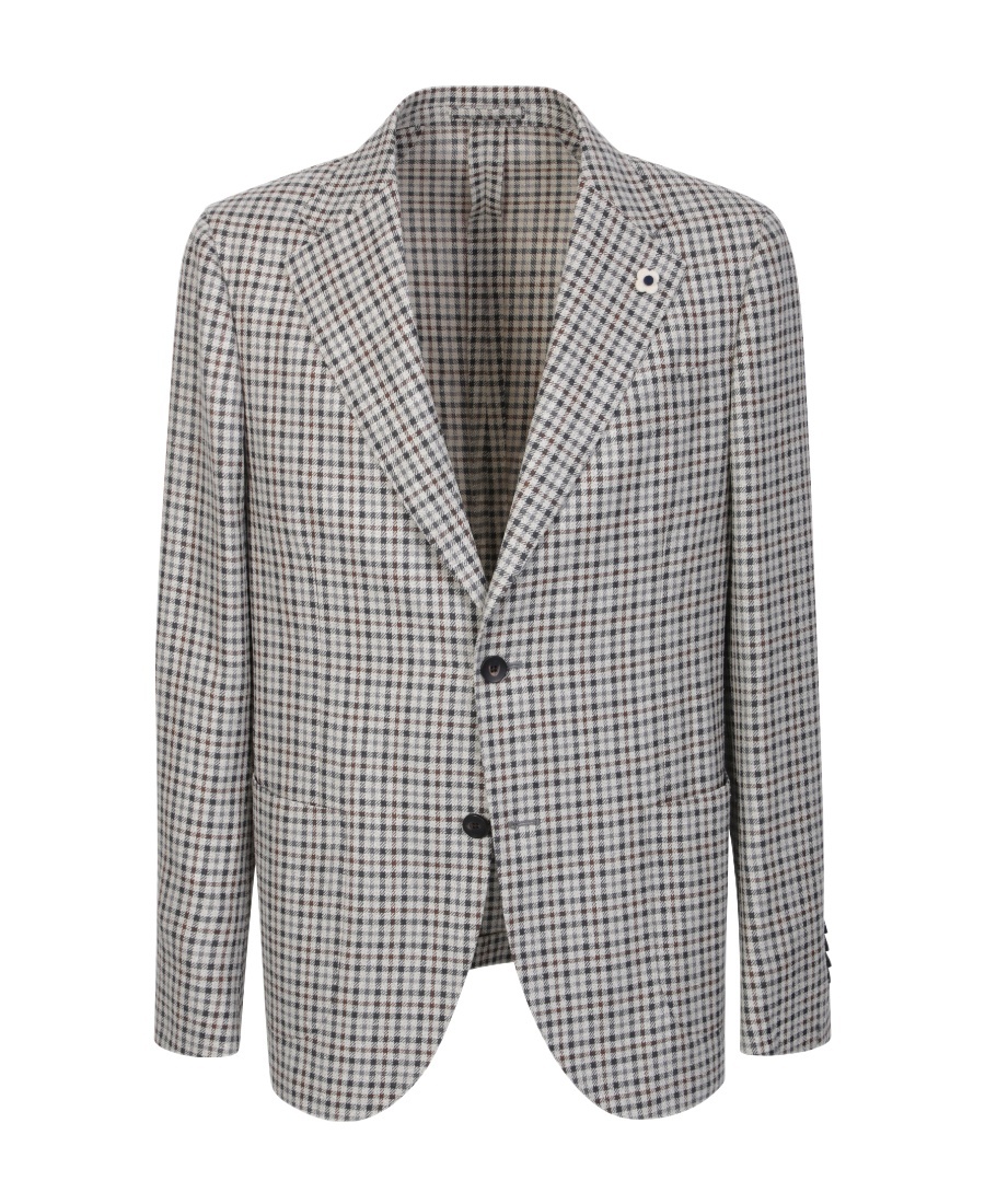Lardini Viscose And Silk Single-breasted Blazer In Gray