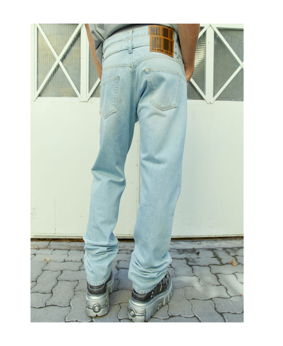 Shop Vtmnts Double Waist Jeans In Green