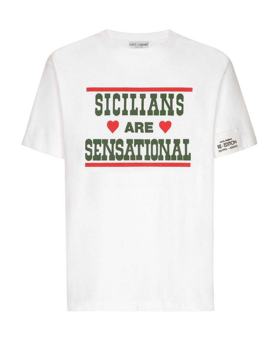 DOLCE & GABBANA DOLCE  GABBANA SLOGAN PRINTED CREWNECK T-SHIRT
