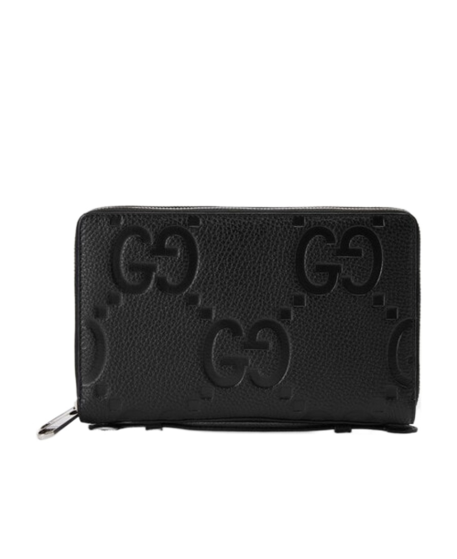 Gucci Jumbo Gg Travel Document Case In Black